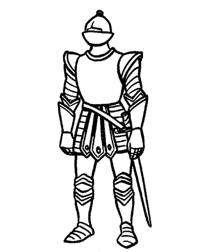 Dessin à colorier: Chevalier (Personnages de fantasy et d'aventure) #86959 - Coloriages à Imprimer Gratuits