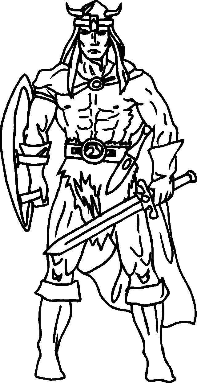 Dessin à colorier: Chevalier (Personnages de fantasy et d'aventure) #86963 - Coloriages à Imprimer Gratuits