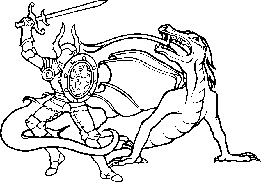 Dessin à colorier: Chevalier (Personnages de fantasy et d'aventure) #87034 - Coloriages à Imprimer Gratuits