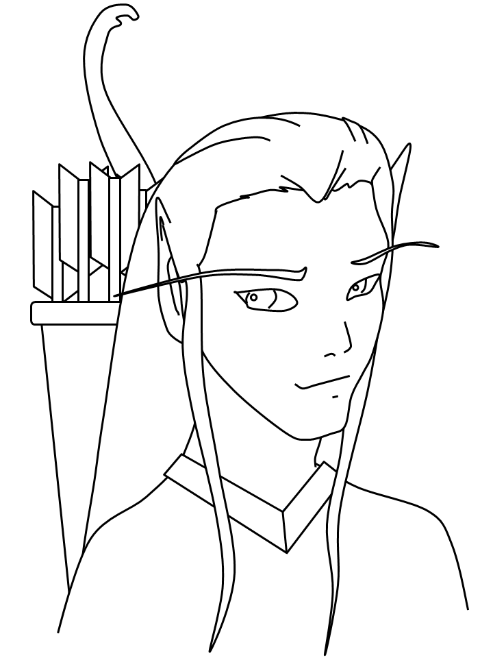 Dessin à colorier: Elfe (Personnages de fantasy et d'aventure) #93901 - Coloriages à Imprimer Gratuits