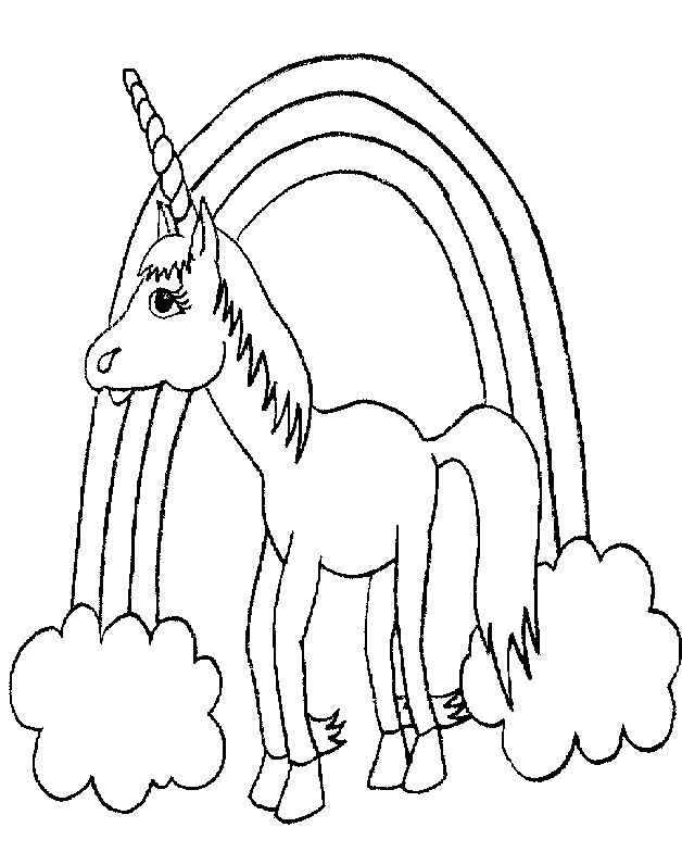 Dessin à colorier: Licorne (Personnages de fantasy et d'aventure) #19429 - Coloriages à Imprimer Gratuits