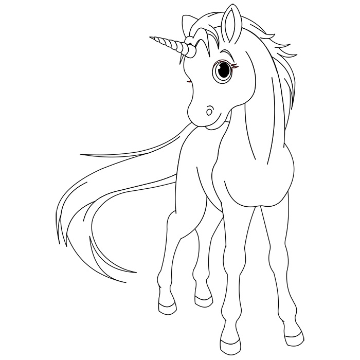 Dessin à colorier: Licorne (Personnages de fantasy et d'aventure) #19482 - Coloriages à Imprimer Gratuits