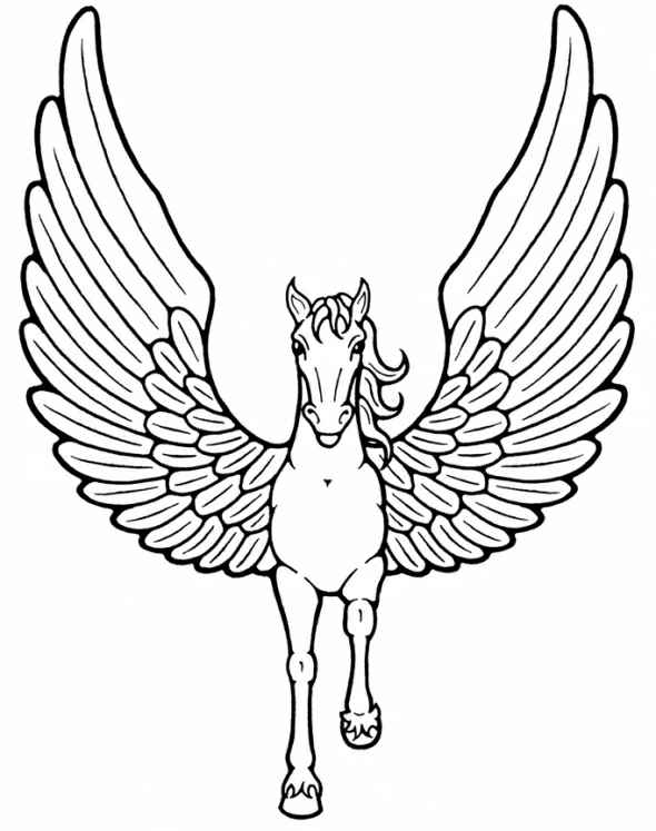 Dessin à colorier: Licorne (Personnages de fantasy et d'aventure) #19498 - Coloriages à Imprimer Gratuits