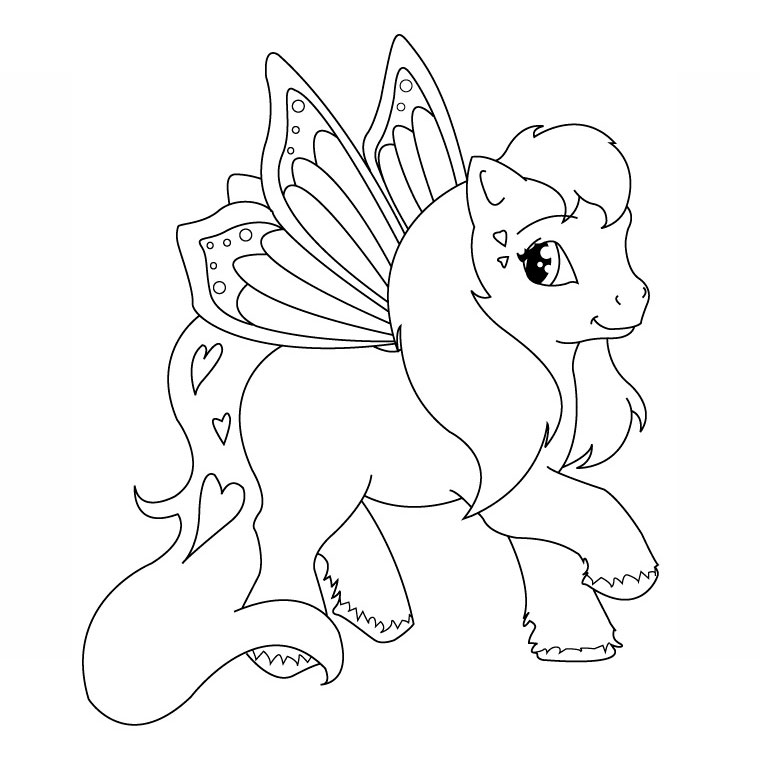 Dessin à colorier: Licorne (Personnages de fantasy et d'aventure) #19518 - Coloriages à Imprimer Gratuits
