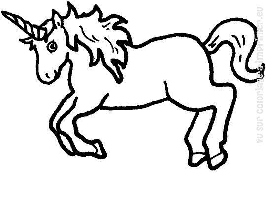 Dessin à colorier: Licorne (Personnages de fantasy et d'aventure) #19592 - Coloriages à Imprimer Gratuits
