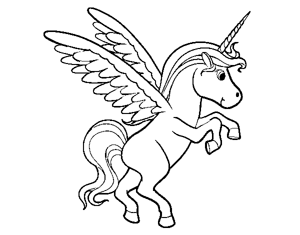 Dessin à colorier: Licorne (Personnages de fantasy et d'aventure) #19623 - Coloriages à Imprimer Gratuits
