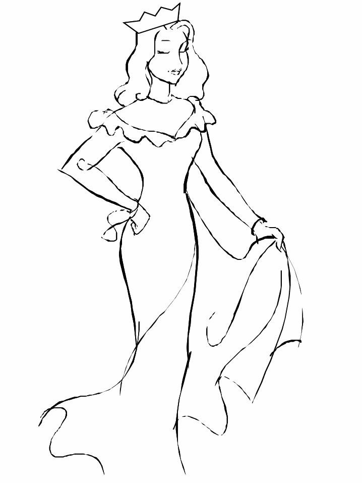 Dessin à colorier: Reine (Personnages de fantasy et d'aventure) #106214 - Coloriages à Imprimer Gratuits