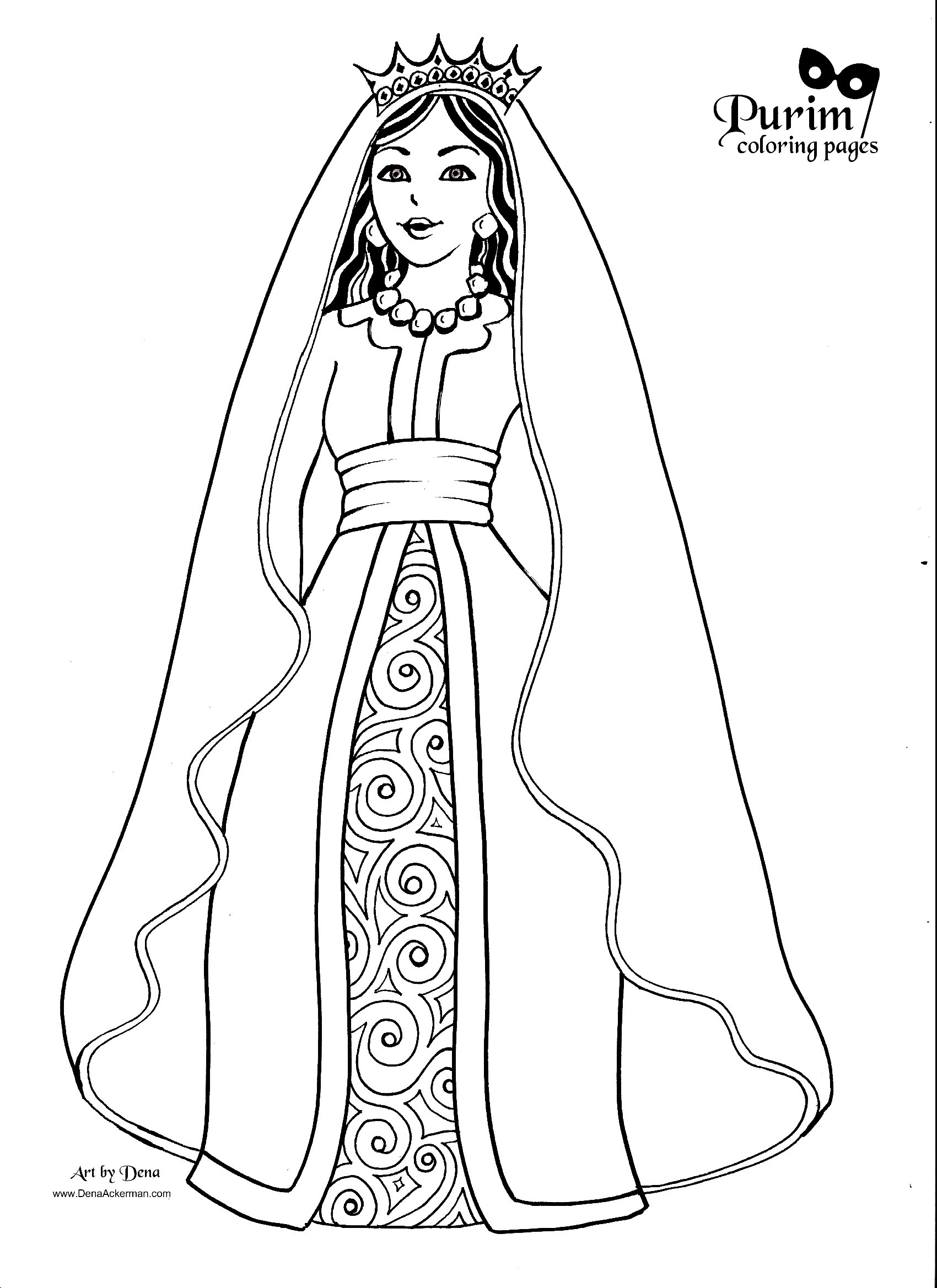 Dessin à colorier: Reine (Personnages de fantasy et d'aventure) #106228 - Coloriages à Imprimer Gratuits