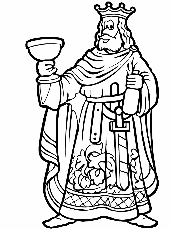 Dessin à colorier: Roi (Personnages de fantasy et d'aventure) #107259 - Coloriages à Imprimer Gratuits