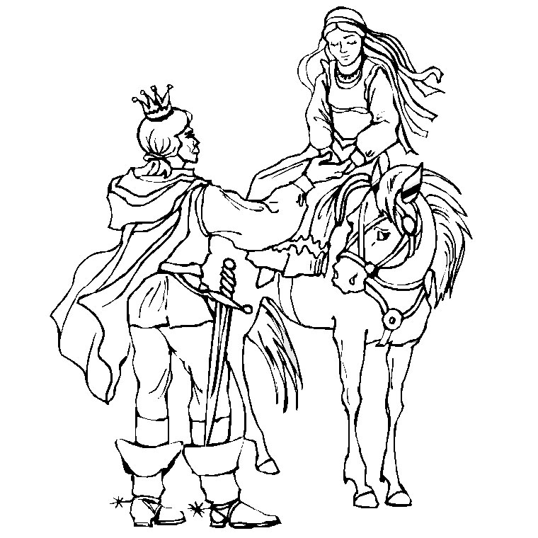 Dessin à colorier: Chevalier (Personnages fantastiques et d'aventure) #86910 - Coloriages à Imprimer Gratuits