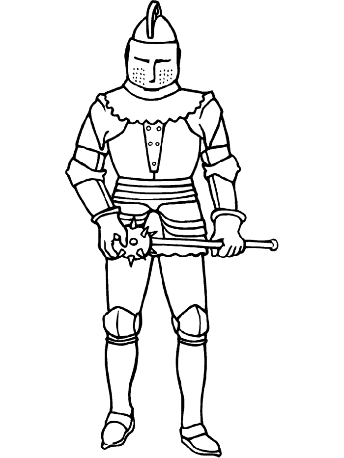 Dessin à colorier: Chevalier (Personnages fantastiques et d'aventure) #86917 - Coloriages à Imprimer Gratuits