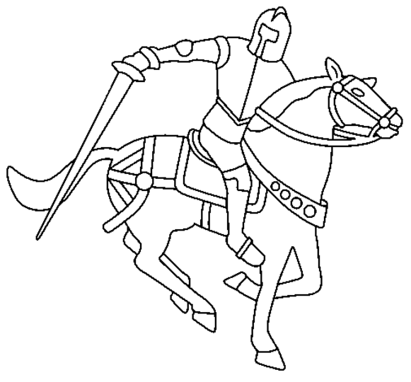 Dessin à colorier: Chevalier (Personnages fantastiques et d'aventure) #86929 - Coloriages à Imprimer Gratuits
