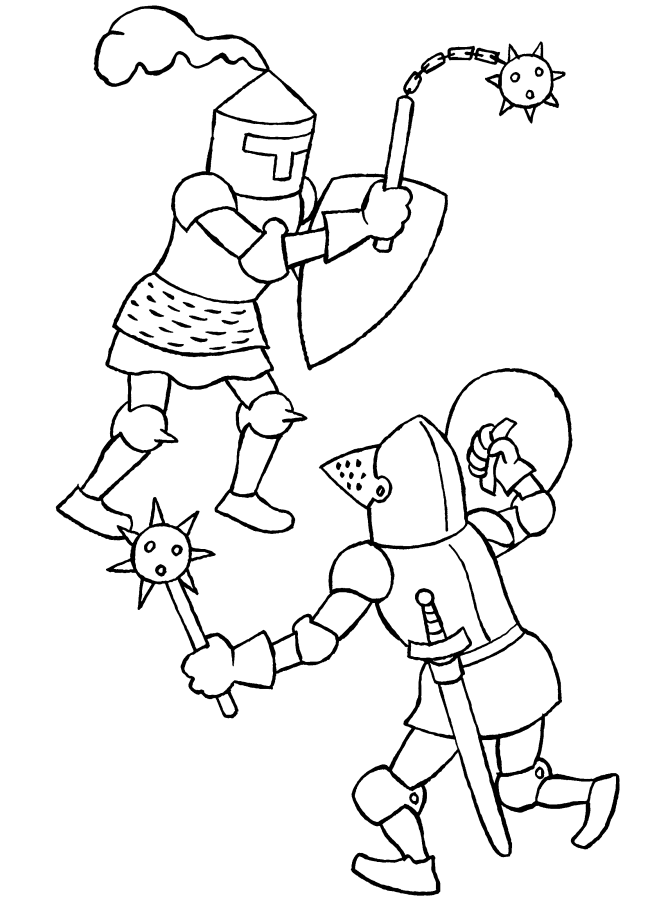 Dessin à colorier: Chevalier (Personnages fantastiques et d'aventure) #86935 - Coloriages à Imprimer Gratuits