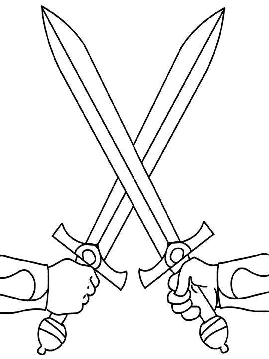 Dessin à colorier: Chevalier (Personnages fantastiques et d'aventure) #86941 - Coloriages à Imprimer Gratuits