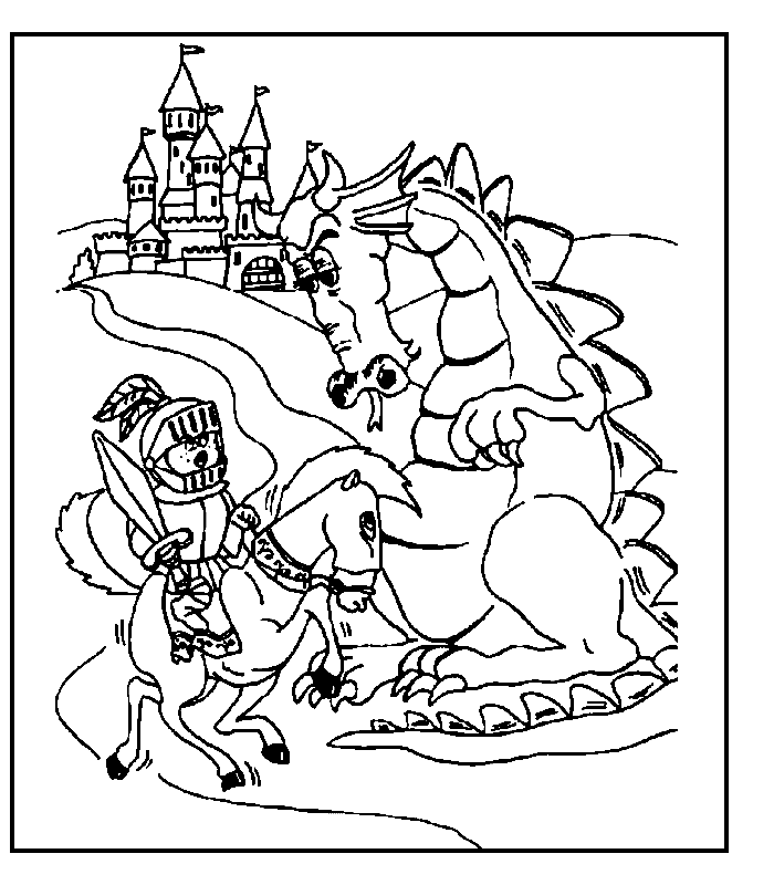 Dessin à colorier: Chevalier (Personnages fantastiques et d'aventure) #86970 - Coloriages à Imprimer Gratuits