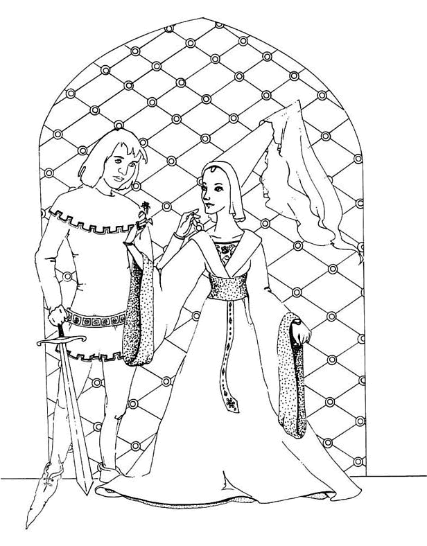 Dessin à colorier: Chevalier (Personnages fantastiques et d'aventure) #86998 - Coloriages à Imprimer Gratuits