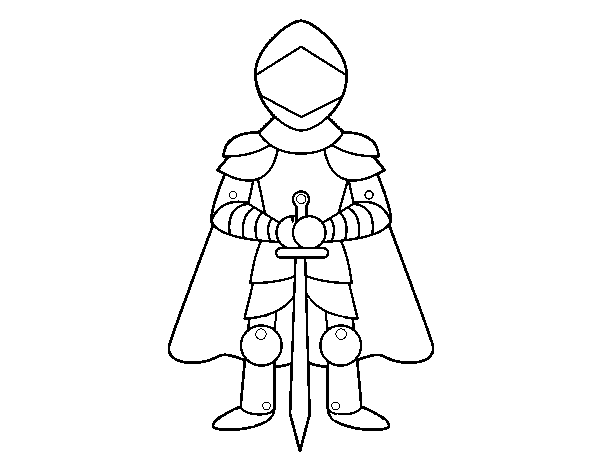 Dessin à colorier: Chevalier (Personnages fantastiques et d'aventure) #87036 - Coloriages à Imprimer Gratuits