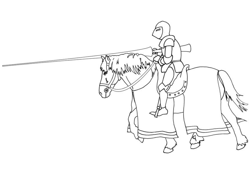 Dessin à colorier: Chevalier (Personnages fantastiques et d'aventure) #87220 - Coloriages à Imprimer Gratuits