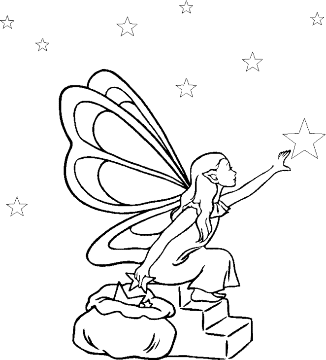 Dessin à colorier: Elfe (Personnages fantastiques et d'aventure) #93955 - Coloriages à Imprimer Gratuits