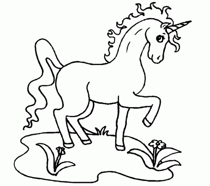 Dessin à colorier: Licorne (Personnages fantastiques et d'aventure) #19471 - Coloriages à Imprimer Gratuits