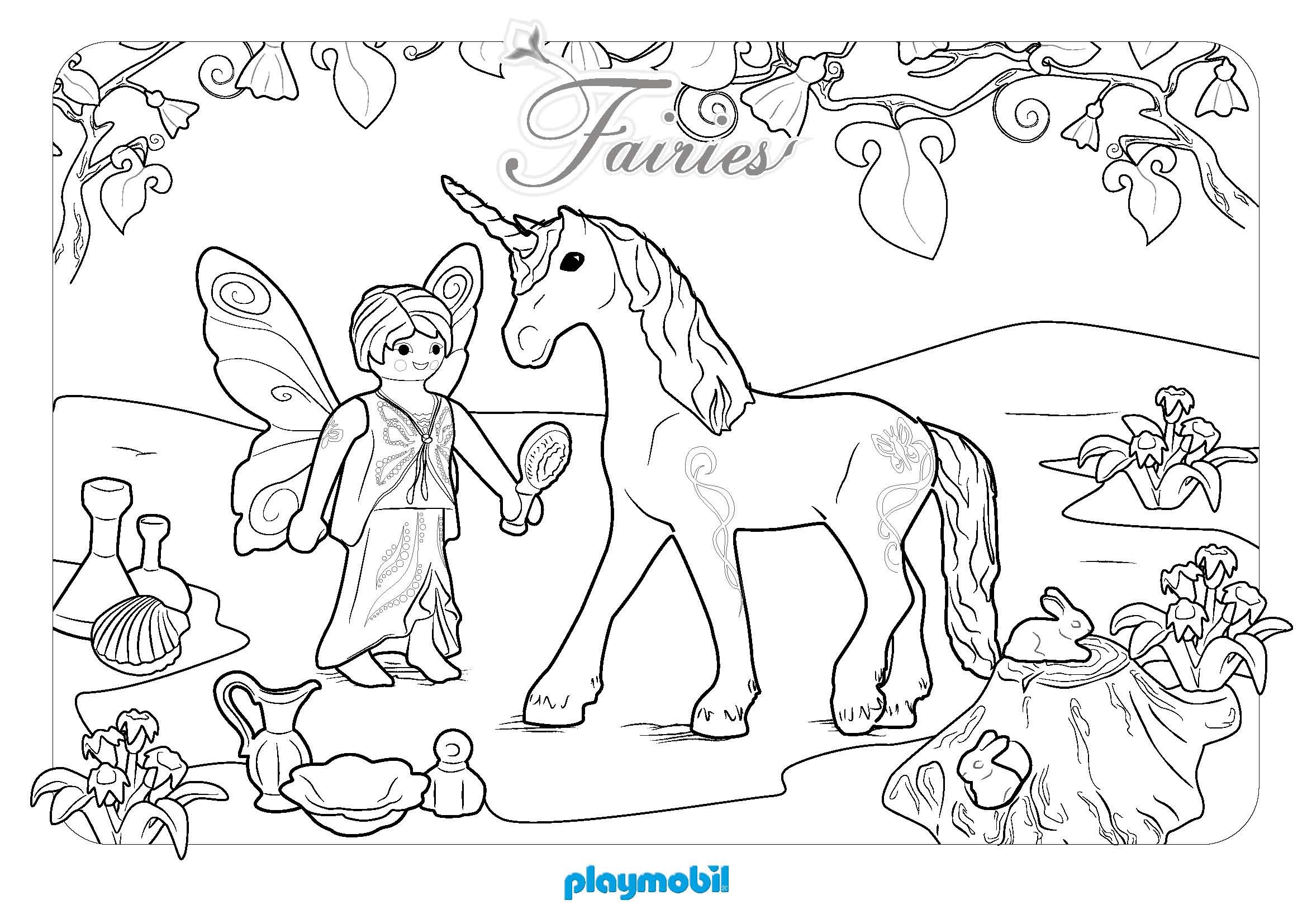 Dessin à colorier: Licorne (Personnages fantastiques et d'aventure) #19483 - Coloriages à Imprimer Gratuits