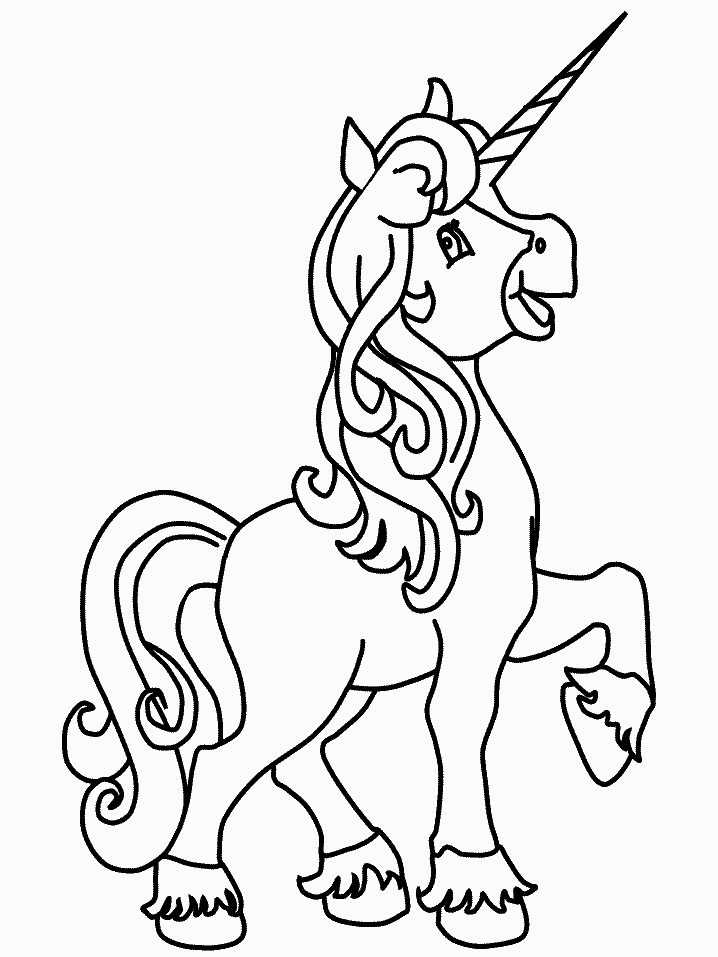 Dessin à colorier: Licorne (Personnages fantastiques et d'aventure) #19485 - Coloriages à Imprimer Gratuits