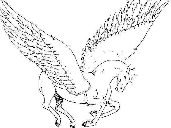 Dessin à colorier: Licorne (Personnages fantastiques et d'aventure) #19486 - Coloriages à Imprimer Gratuits