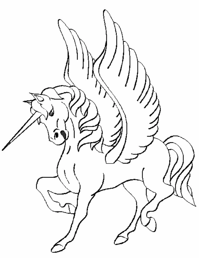 Dessin à colorier: Licorne (Personnages fantastiques et d'aventure) #19545 - Coloriages à Imprimer Gratuits
