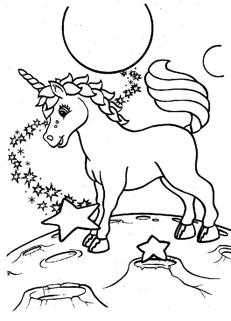 Dessin à colorier: Licorne (Personnages fantastiques et d'aventure) #19583 - Coloriages à Imprimer Gratuits