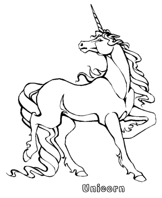 Dessin à colorier: Licorne (Personnages fantastiques et d'aventure) #19595 - Coloriages à Imprimer Gratuits