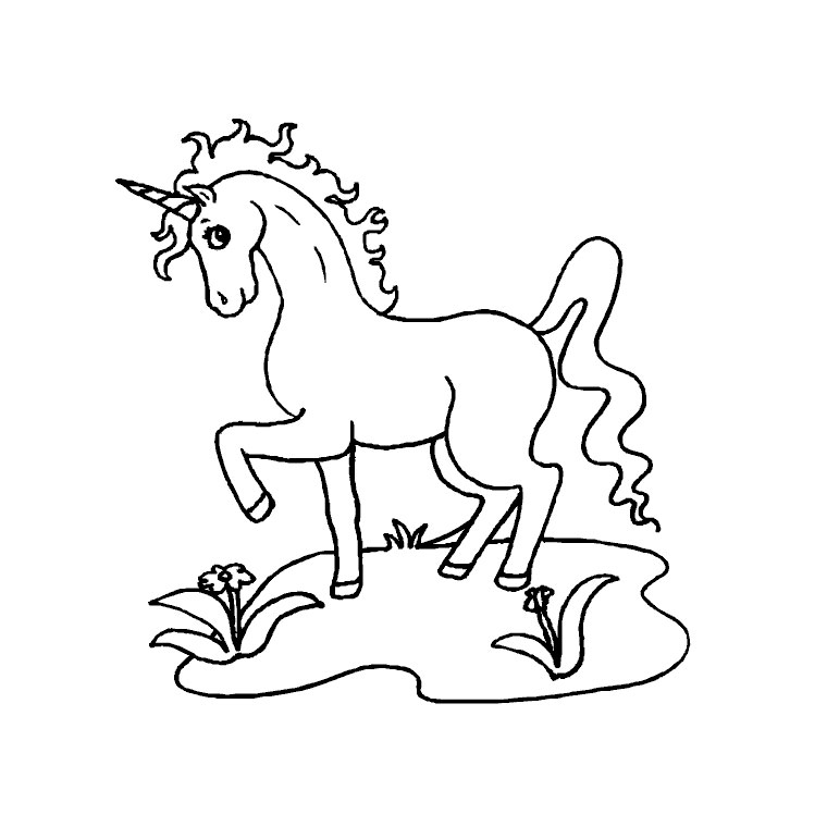 Dessin à colorier: Licorne (Personnages fantastiques et d'aventure) #19606 - Coloriages à Imprimer Gratuits