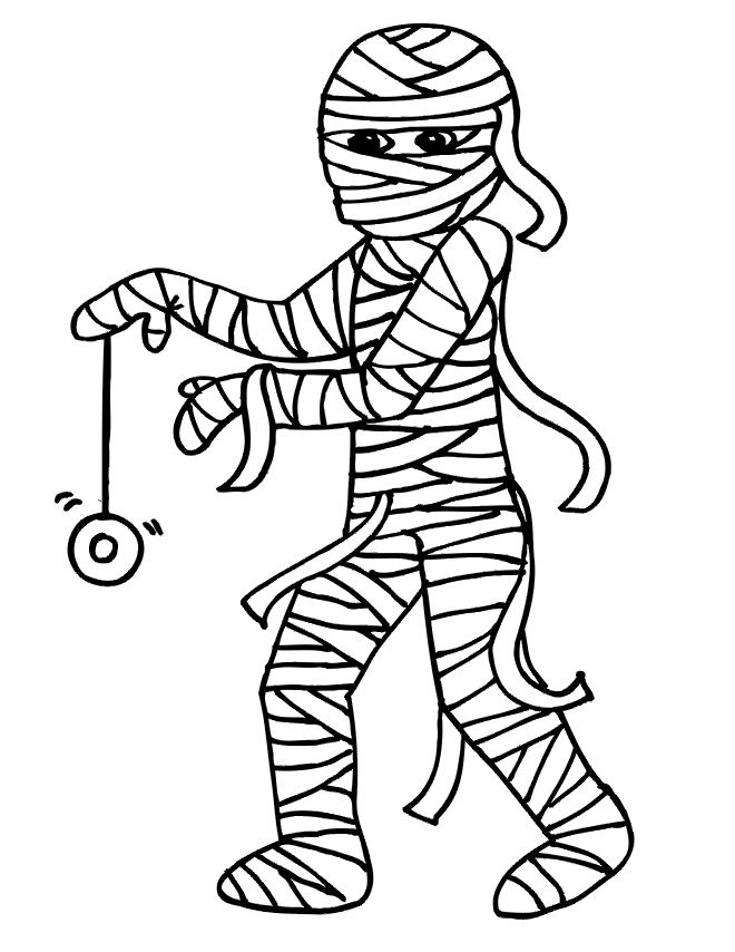 Dessin à colorier: Momie (Personnages fantastiques et d'aventure) #147660 - Coloriages à Imprimer Gratuits