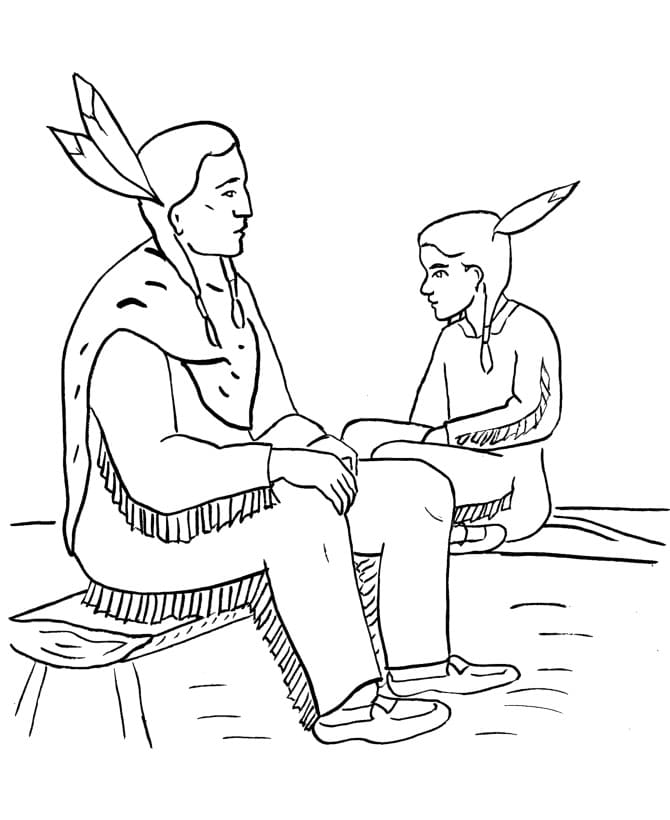 Coloriage gratuit Amérindien #181233 de la collection Personnages à imprimer
