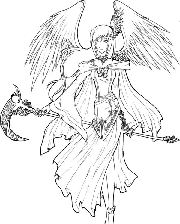 Coloriage à imprimer Ange #203813 de la série Personnages, gratuit pour enfants et adultes