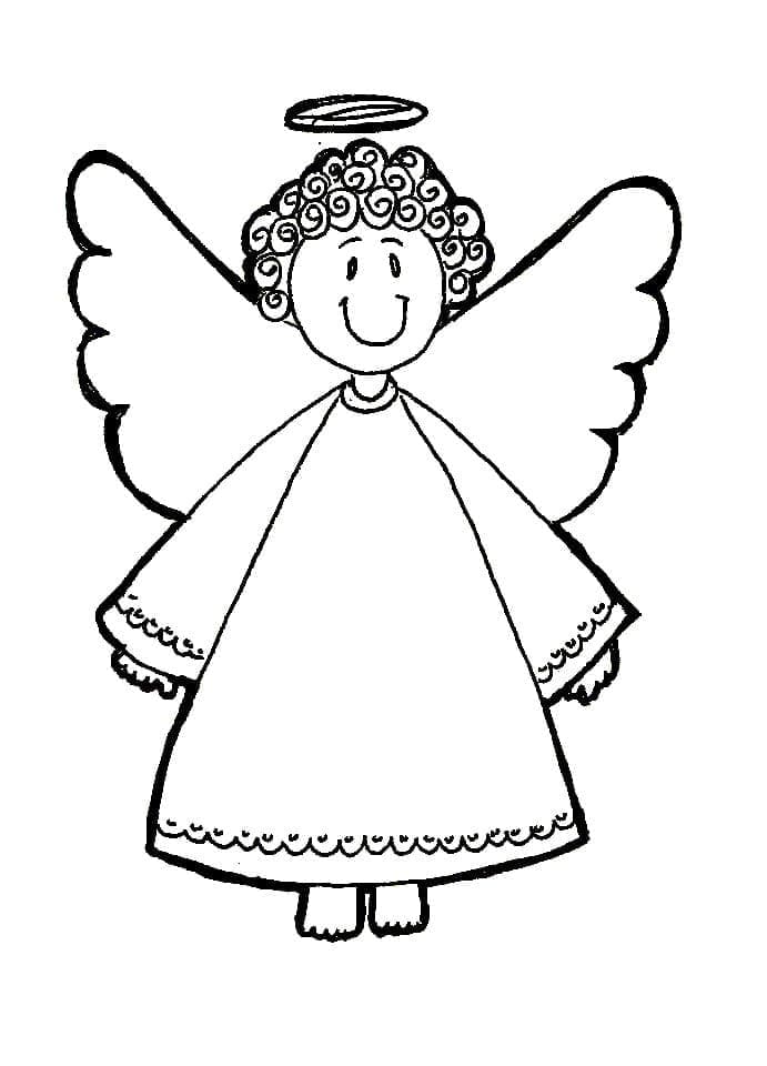 Page de coloriage Ange #203852, collection Personnages, à imprimer et colorier