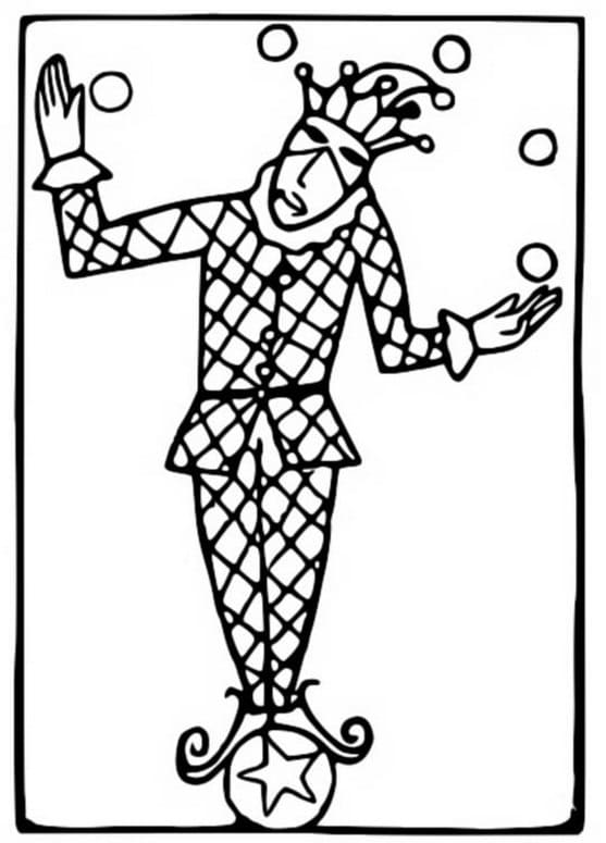 Coloriage gratuit Arlequin #190070 de la collection Personnages à imprimer