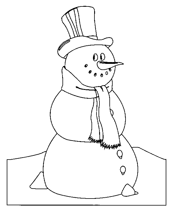 Dessin à colorier: Bonhomme de Neige (Personnages) #89165 - Coloriages à Imprimer Gratuits