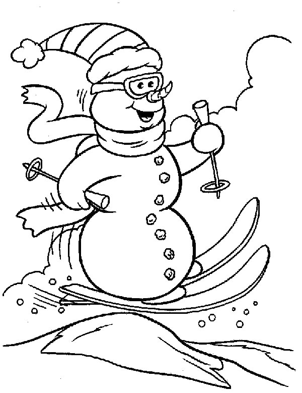 Dessin à colorier: Bonhomme de Neige (Personnages) #89166 - Coloriages à Imprimer Gratuits