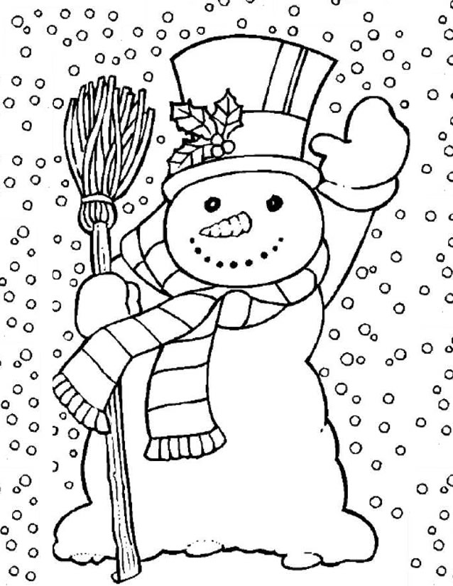 Dessin à colorier: Bonhomme de Neige (Personnages) #89184 - Coloriages à Imprimer Gratuits