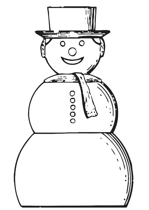 Dessin à colorier: Bonhomme de Neige (Personnages) #89216 - Coloriages à Imprimer Gratuits