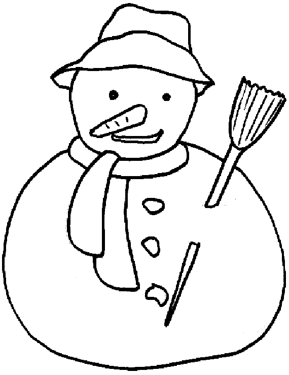 Dessin à colorier: Bonhomme de Neige (Personnages) #89218 - Coloriages à Imprimer Gratuits