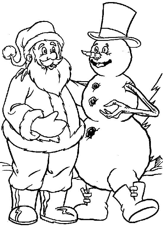 Dessin à colorier: Bonhomme de Neige (Personnages) #89224 - Coloriages à Imprimer Gratuits