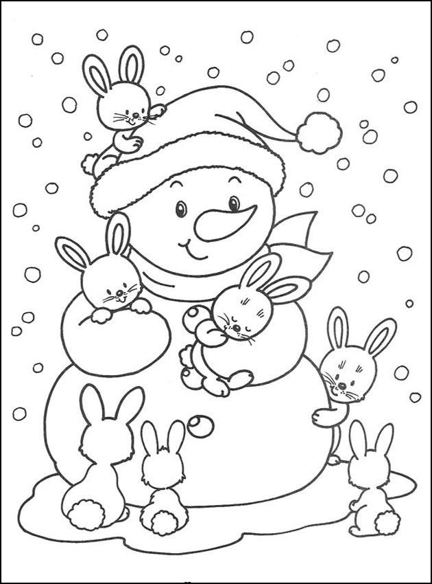 Dessin à colorier: Bonhomme de Neige (Personnages) #89228 - Coloriages à Imprimer Gratuits