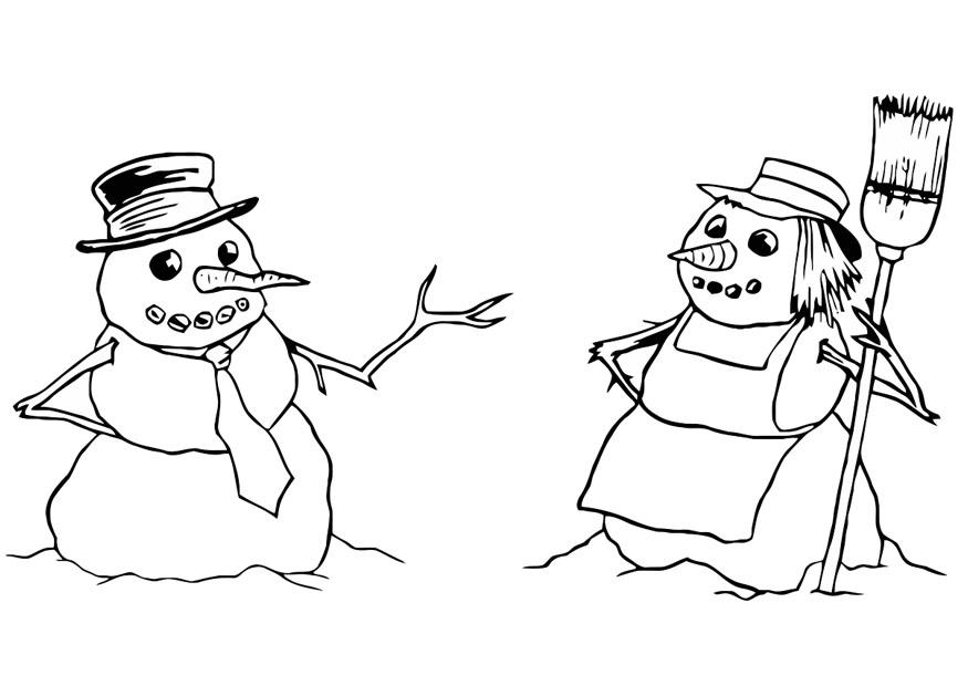 Dessin à colorier: Bonhomme de Neige (Personnages) #89240 - Coloriages à Imprimer Gratuits