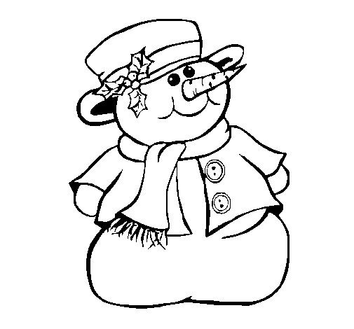 Dessin à colorier: Bonhomme de Neige (Personnages) #89246 - Coloriages à Imprimer Gratuits