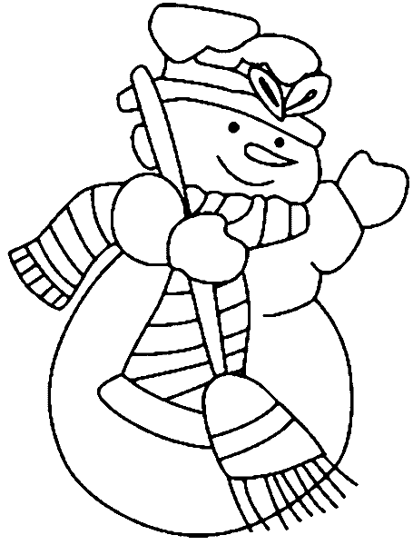 Dessin à colorier: Bonhomme de Neige (Personnages) #89247 - Coloriages à Imprimer Gratuits