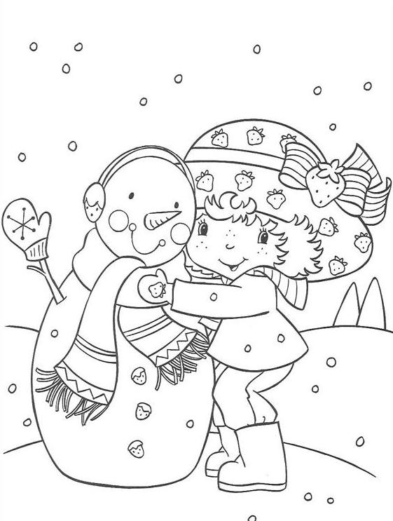 Dessin à colorier: Bonhomme de Neige (Personnages) #89253 - Coloriages à Imprimer Gratuits