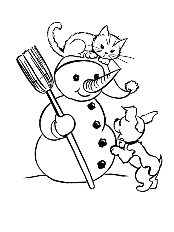 Dessin à colorier: Bonhomme de Neige (Personnages) #89264 - Coloriages à Imprimer Gratuits