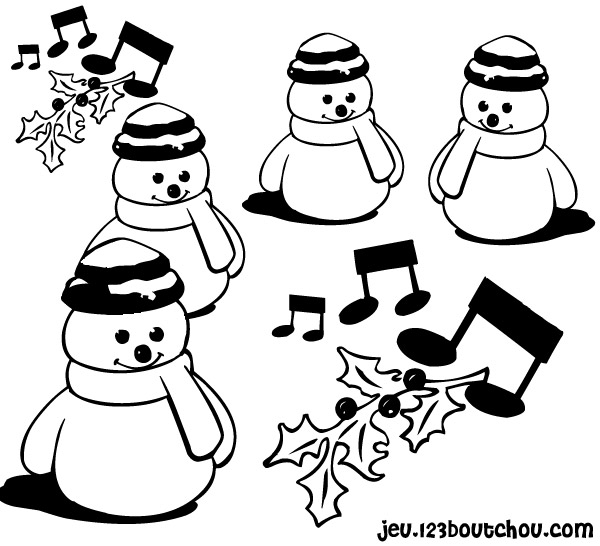 Dessin à colorier: Bonhomme de Neige (Personnages) #89269 - Coloriages à Imprimer Gratuits