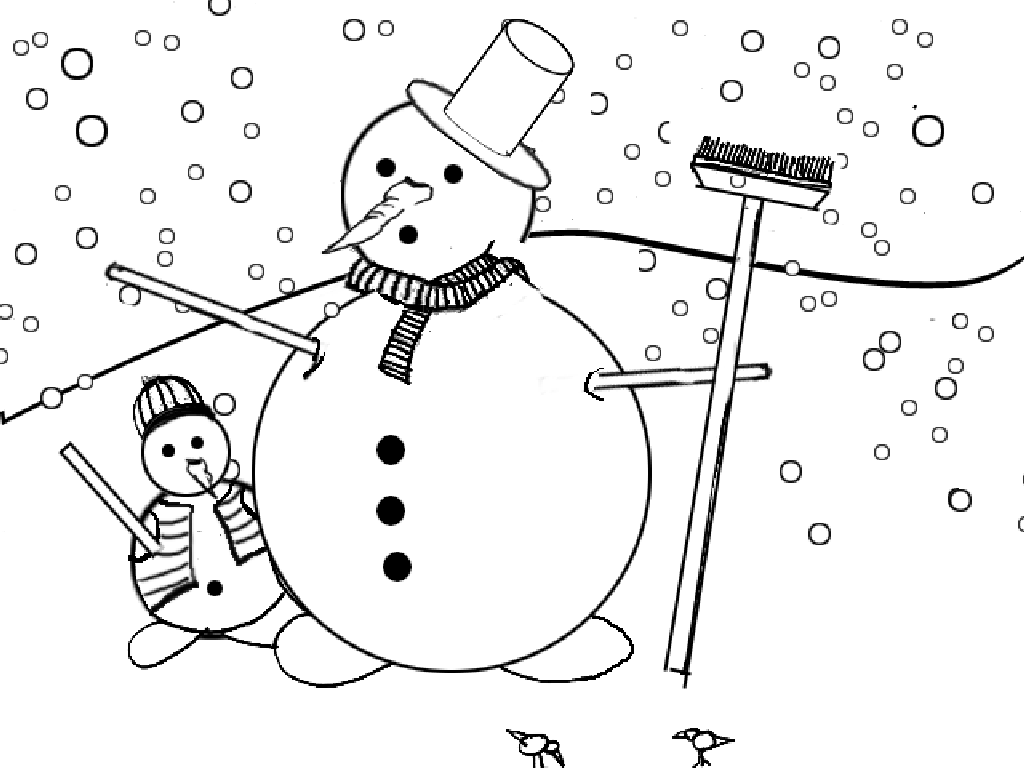 Dessin à colorier: Bonhomme de Neige (Personnages) #89274 - Coloriages à Imprimer Gratuits